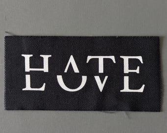Love and Hate Morale Patches, Punk, Patches, Patch, Sew on Patch, Punk Accessories, Punk Patches, horror backpack