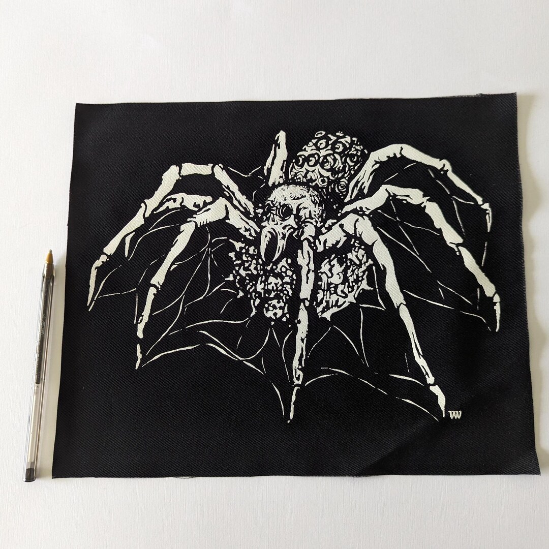 Spider Jacket Patch Big Spider Sew on Back Patch | Horror Patch for Jacket, Bag, Framing ...