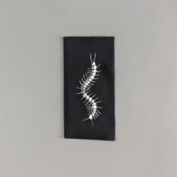 Centipede punk patch jacket, cloth patch accessory for clothes, Valentines goth gift