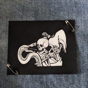Samurai and Snake bjj gi accessories, Traditional Punk Patches, Patch, Sew on Patch, Punk Accessories