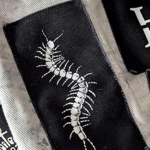 Centipede punk patch jacket, cloth patch accessory for clothes, Birthday goth gift image 2