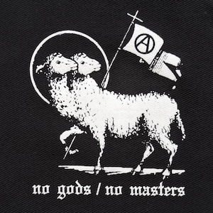 No gods no masters - Punk Patches for Jackets | Sew On Patch | DIY Anarchy flag fabric image 4