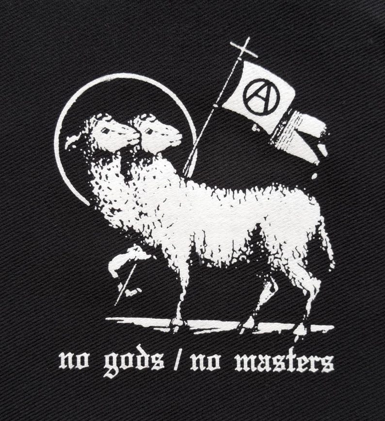 No gods no masters - Punk Patches for Jackets | Sew On Patch | DIY Anarchy flag fabric image 4