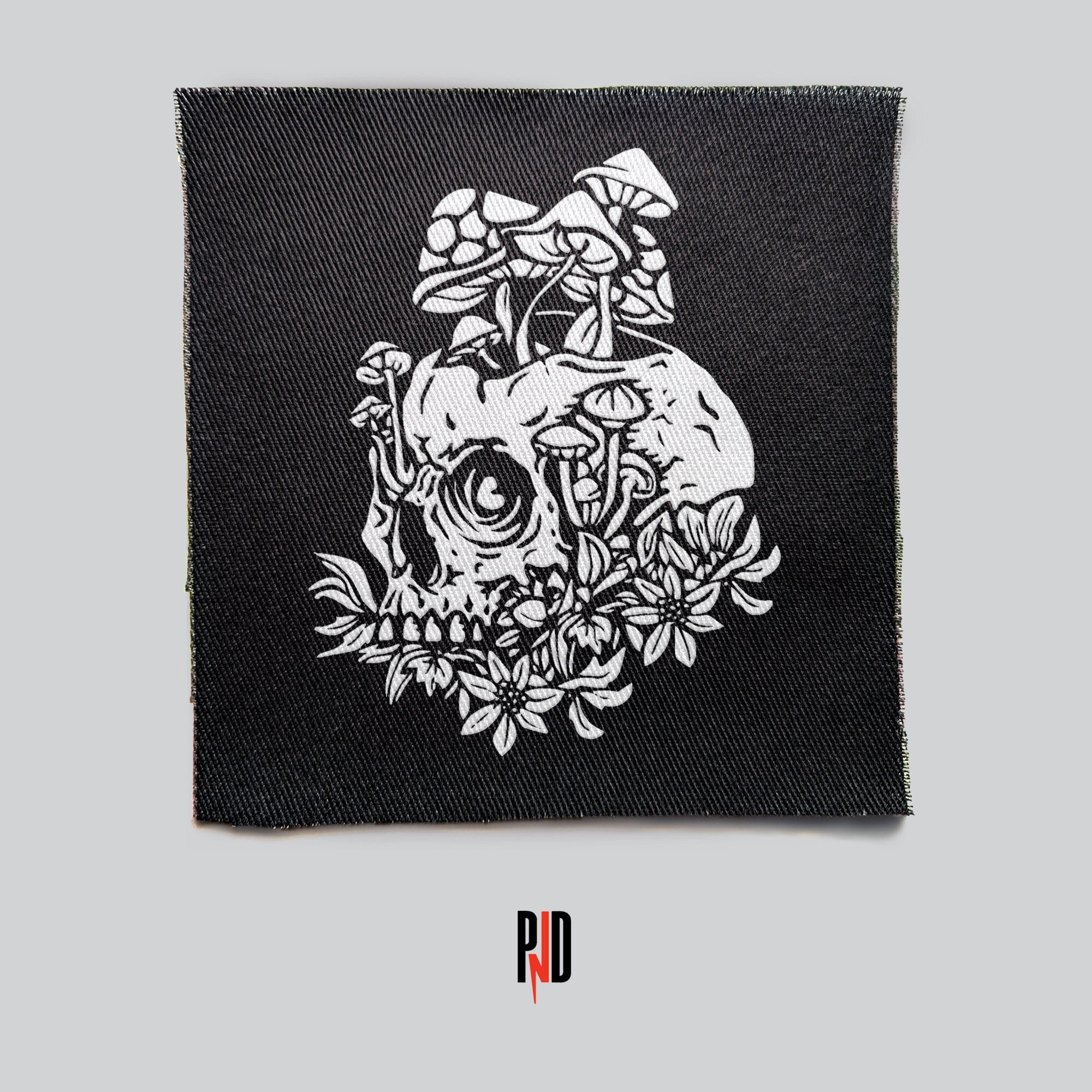 Floral Skull Mushroom Patch: Fairy Punk Sew-On Applique