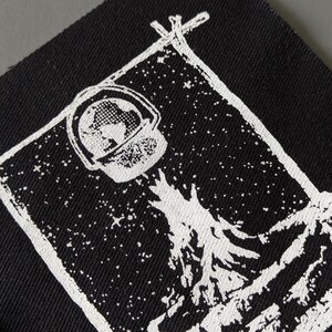 Global Warming Screen Print Patch, Backpack Camp Patch, Sew on Patches, Black Fabric Prints image 5