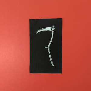 Parches de guadaña para chaquetas, sombreros, bolsos y más / Parches para coser para personalizar ropa y proyectos de bricolaje / Parche para pantalones punk crust