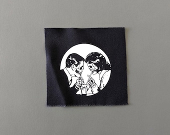 Écusson Lovers : appliques à coudre en tissu rétro vintage