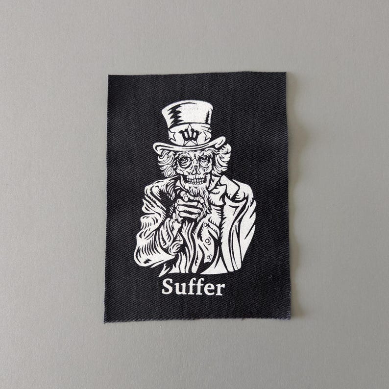 Uncle Sam Punk Patch: Sew-On DIY Fabric Print image 1