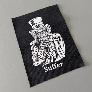 Uncle Sam Punk Patch: Sew-On DIY Fabric Print image 2