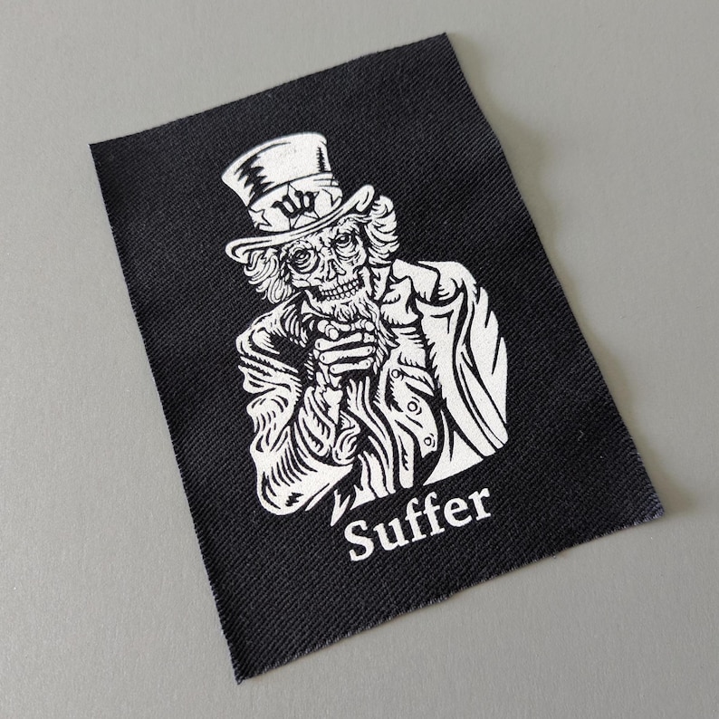 Uncle Sam Punk Patch: Sew-On DIY Fabric Print image 2