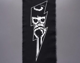 Parche trasero para chaquetas: parche punk para coser, parche grande serigrafiado - Creepy Thunder