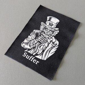 Uncle Sam Punk Patch: Sew-On DIY Fabric Print image 3