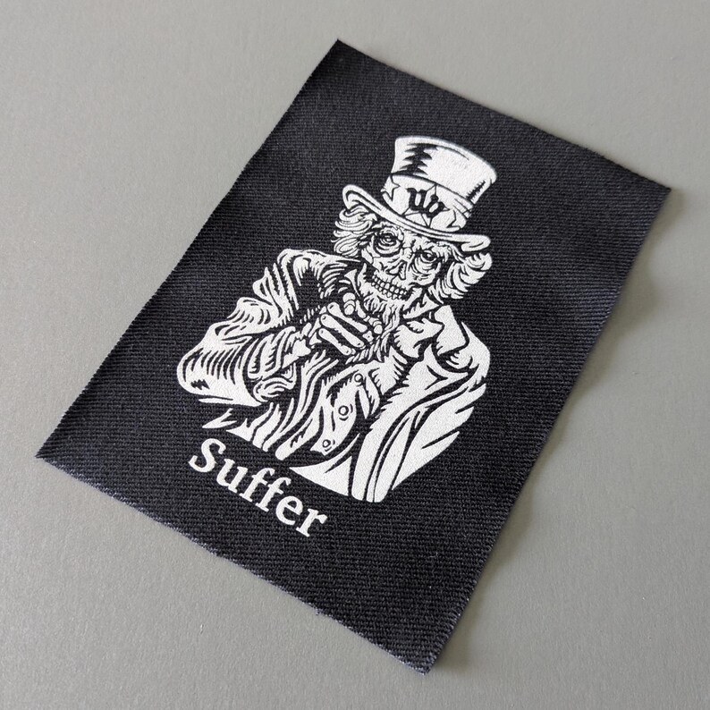 Uncle Sam Punk Patch: Sew-On DIY Fabric Print image 3