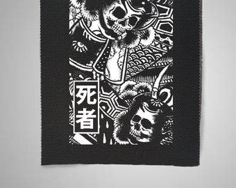 Dead Samurai, Traditional Art, Japanese Style, Punk, Patches, Patch, Sew on Patch, Punk Accessories, Punk Patches, horror anime patch