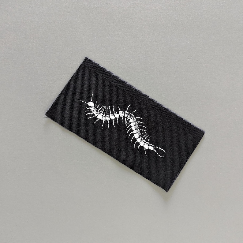 Centipede punk patch jacket, cloth patch accessory for clothes, Birthday goth gift image 6