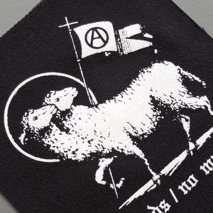 No gods no masters - Punk Patches for Jackets | Sew On Patch | DIY Anarchy flag fabric image 3