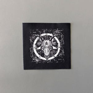 Pentagram Patch: Sew-On Screen Print - DIY Black Fabric Occult Symbol