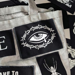 Tear Sew on Cloth Patches for jackets & more | Goth gifts, Punk gifts | DIY applique for clothing customization