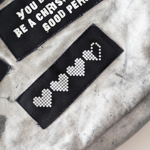 Heart Pixel Patch - Sew on Jacket Gamer Gifts