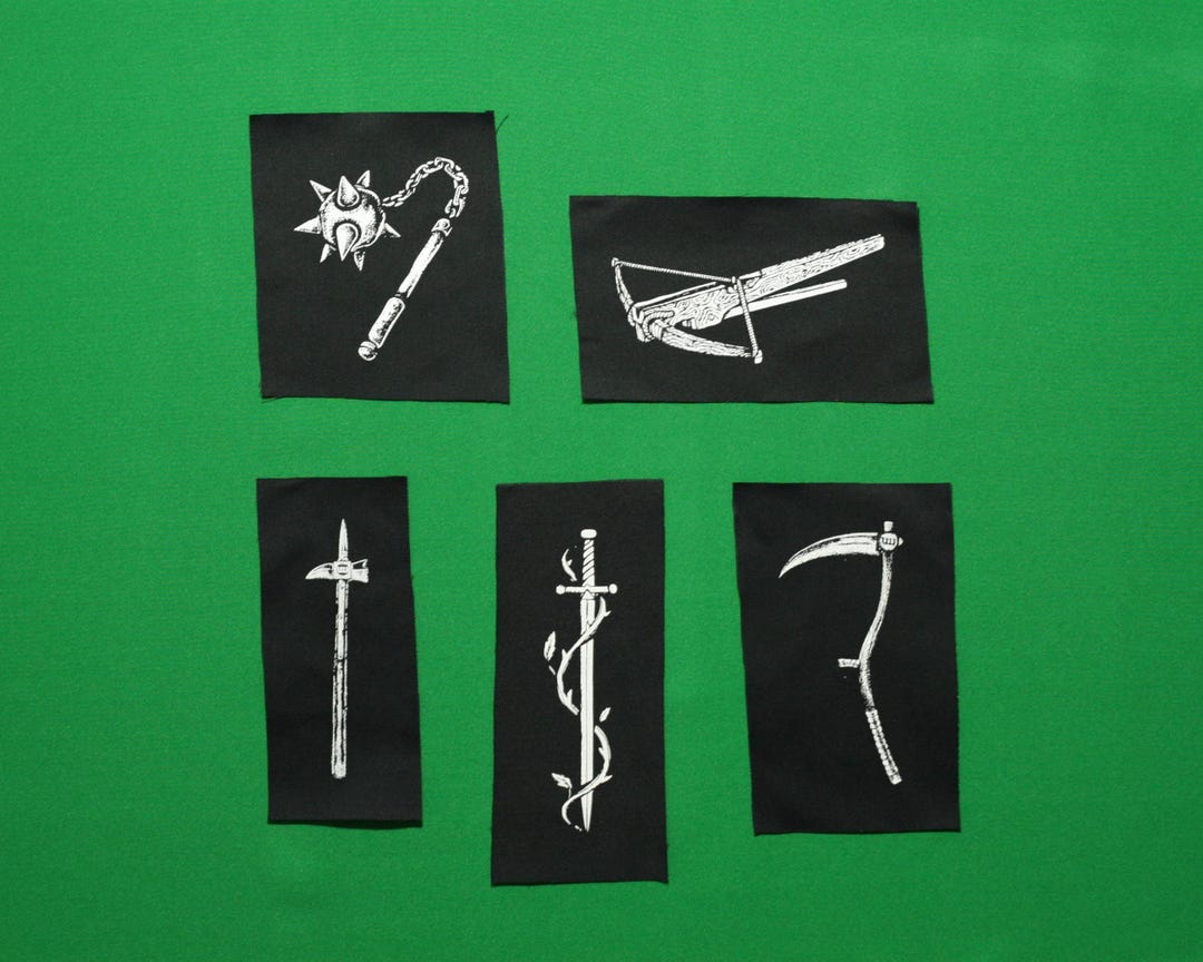 Medieval Weapon Patch - MTG Punk Patches for Clothes, Dnd Fantasy Art ...