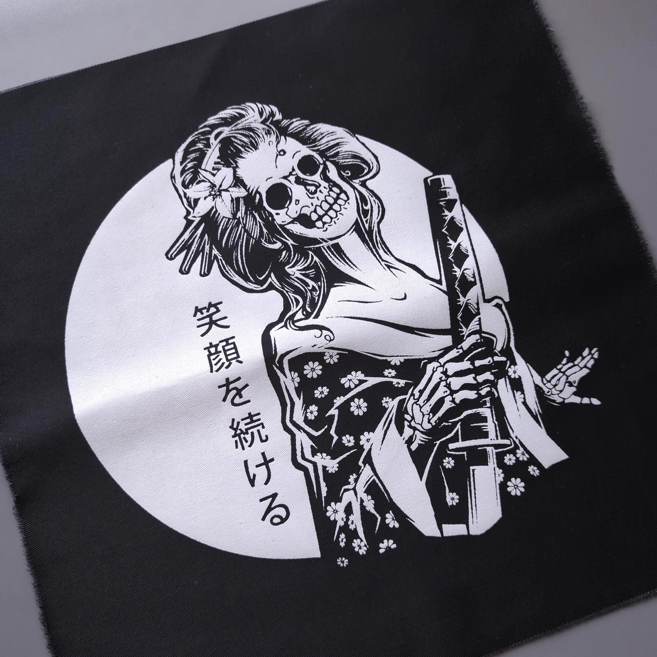 Japanese Back Patch Punk | Sew on Patches for Clothes | Geisha Screen ...