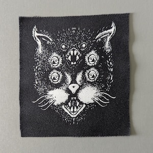Horror Bat Cat - Crust punk patches for jackets, jeans & more | Sew on patch for clothing | Halloween Gifts, Goth gift by PUNKNDEAD