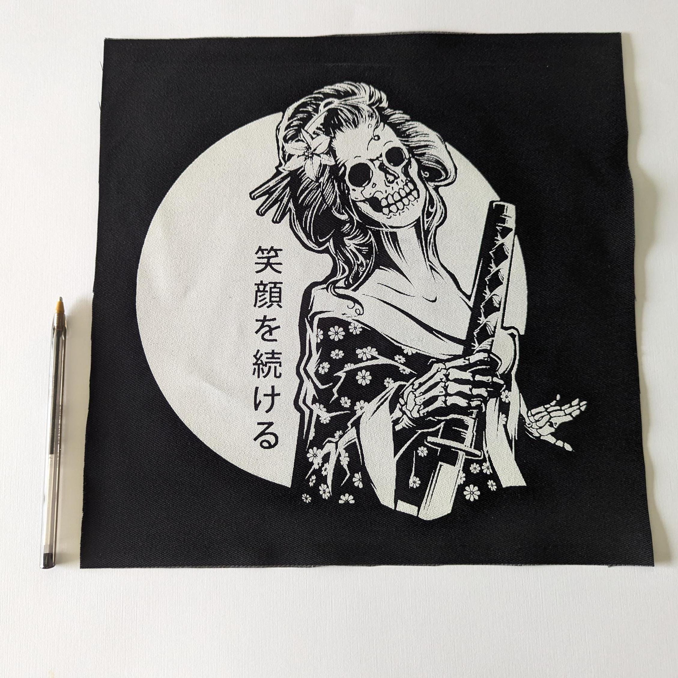 Japanese Back Patch Punk | Sew on Patches for Clothes | Geisha Screen ...