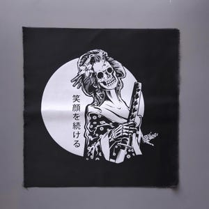 Japanese Back Patch Punk | Sew on Patches for Clothes | Geisha Screen Print Art