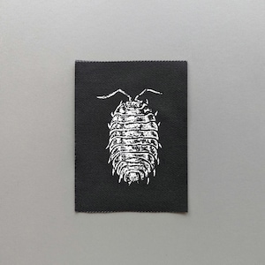 Pill bug Patch Sew On Patch for Jackets & More • Screen printing Creepy patch • Roly polies fabric art | DIY Insect patches by PUNKNDEAD