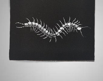 Centipede, Fabric Art, Punk, Patches, Patch, Sew on Patch, Punk Accessories, Punk Patches, gothic jacket, punk vest, horror backpack