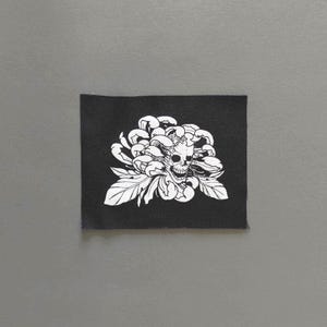 Écusson à coudre chrysanthème – Écusson punk pour vestes – Cadeaux en tissu fleuri