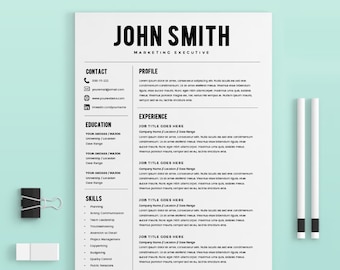 Curriculum Vitae Template Cv Template Cover Letter Ms Etsy