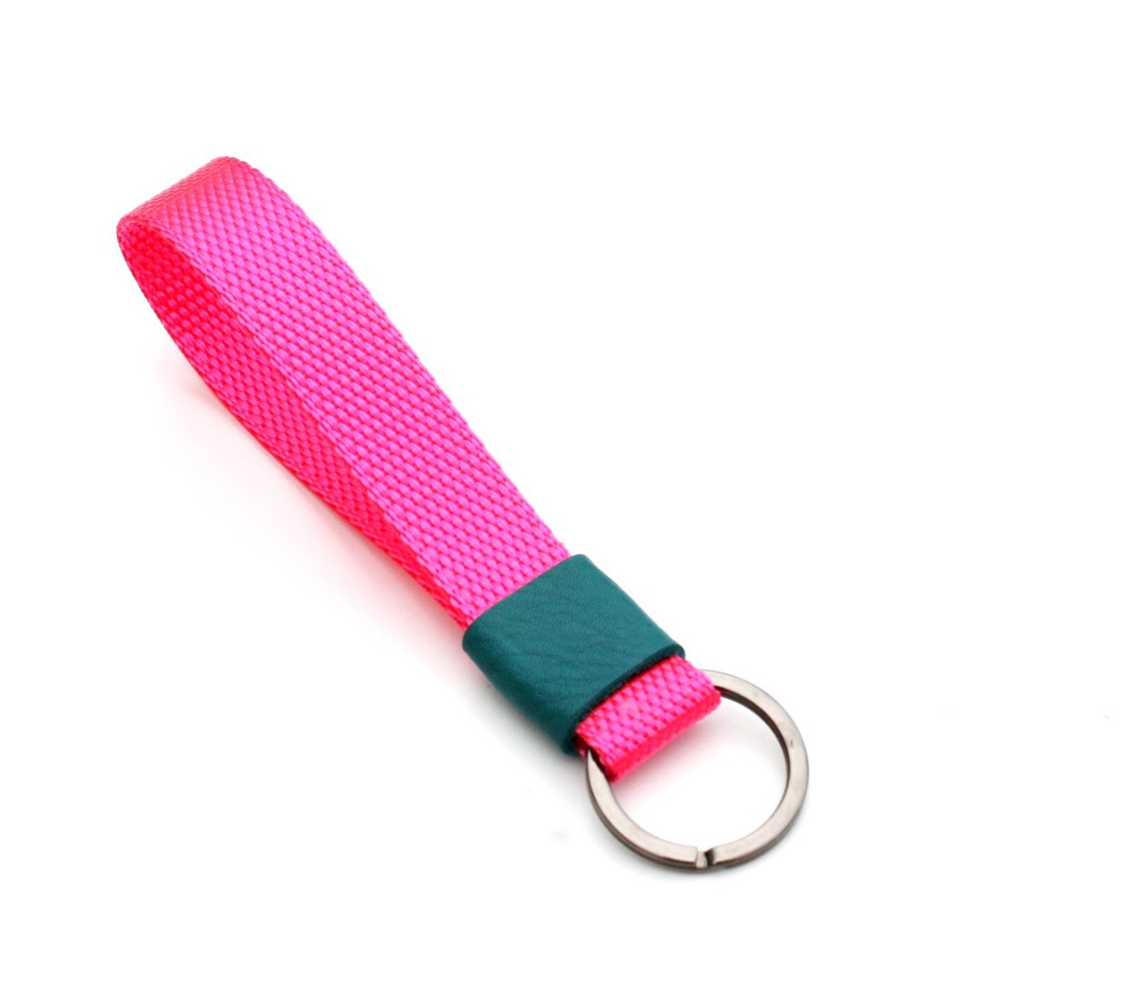 Neon Pink Keychain. Nylon Key Strap. Turquoise. Teen Girl Gift - Etsy