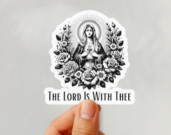 Adesivo de Virgem Maria para carro, decalque de fé para laptop, adesivo católico, decalque de oração de Ave Maria, vinil, adesivo cristão para garrafa de água, presente sagrado