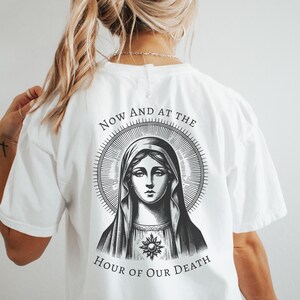 Virgin Mary Shirt Catholic Teacher Gift Catholic School Gift Prayer Group Ave Maria Religious Graphic Tee Marian Religious Mother Gift