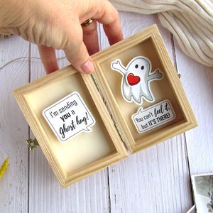 Message Box "Ich schicke dir eine GHOST HUG!" Liebeskarte, Geschenk für Ihn, Sie, BFF Mom Dad Geburtstag, motivierende 3D-Karte, Fernbeziehungen