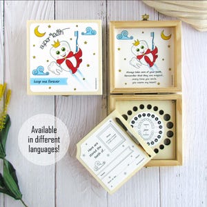 Super Teeth | Personalized Wooden Baby Tooth Storage Box | Tooth Fairy Keepsake Box | Baby Shower Gift | Handmade Child's Milk Teeth Holder