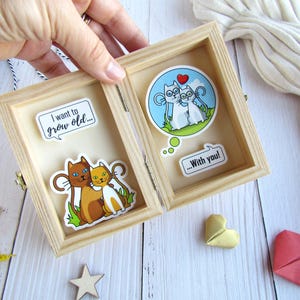 Message In a Box Ich will alt werden mit Dir!. 3D Karte für Verliebte. Sinnvolles Geschenk für Sie/Ihn. Nettes Valentinsgeschenk. Kreativer Vorschlag.