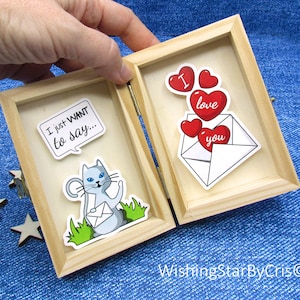 Messaggio in una scatola "Voglio solo dire... ti amo" Regalo per mamma e papà Regalo per il migliore amico Biglietto d'amore in scatola 3D personalizzato Regalo per lui e per lei