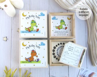 Personalized Wooden Baby Tooth Storage Box | Handmade Child's Milk Teeth Holder |  Tooth Fairy Keepsake Box | Baby Shower Gift | Kids gift