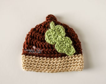 Preemie Acorn Hat, Micro Preemie Baby Halloween or Thanksgiving Costume Beanie, Preemie Girl or Boy Crochet Photo Prop, Hospital NICU Gift