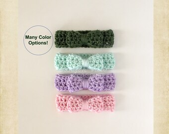 Preemie Girl Bow Headband, Micro Preemie Baby Headband, Preemie Infant Accessory, Crochet Preemie Photo Prop, Girl NICU Gift
