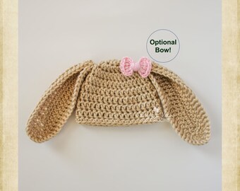 Preemie Bunny Hat, Micro Preemie Easter or Halloween Floppy Eared Rabbit Beanie, Crochet Preemie Photo Prop, Baby Girl or Boy NICU Gift