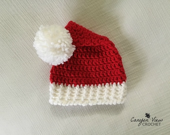 Santa Hat - Crochet Red and White Santa Claus Hat - Newborn Baby Infant Toddler Child Teen Adult - Christmas Santa Hat - Girl Boy Women Men