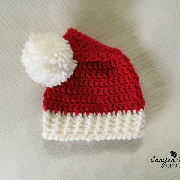 Santa Hat - Crochet Red and White Santa Claus Hat - Newborn Baby Infant Toddler Child Teen Adult - Christmas Santa Hat - Girl Boy Women Men