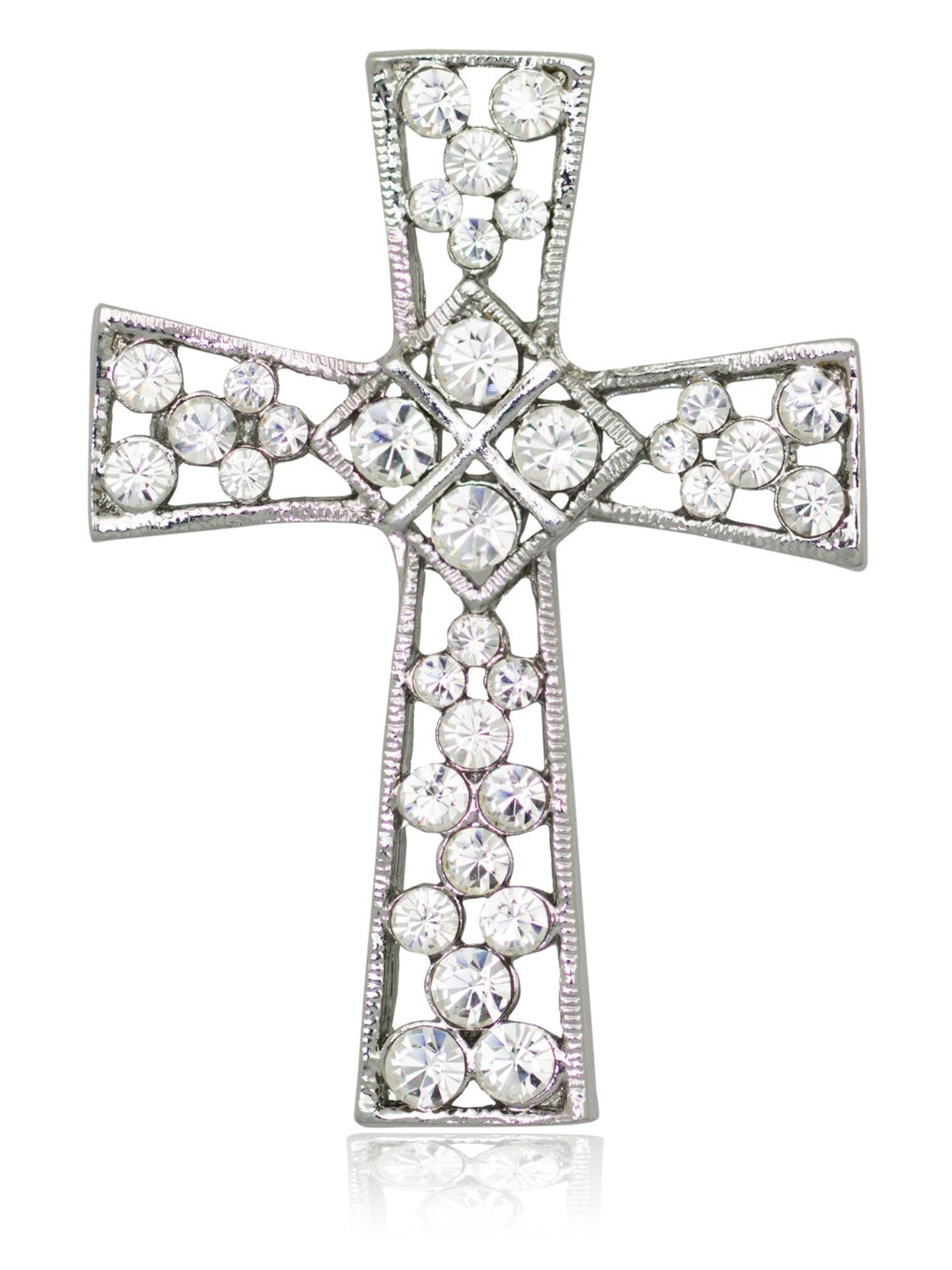 Spilla A Spilla Celtica Cross – Blu, Realizzata A Mano In UK, Peltro E Acrilico - Foto 3