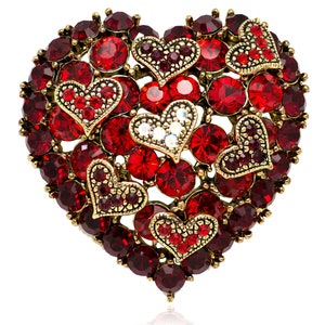 Zoom Glam! Red /& Green Mother/'s Day Beaded Flower Bouquet Pin Valentine Gift Vintage Brooch