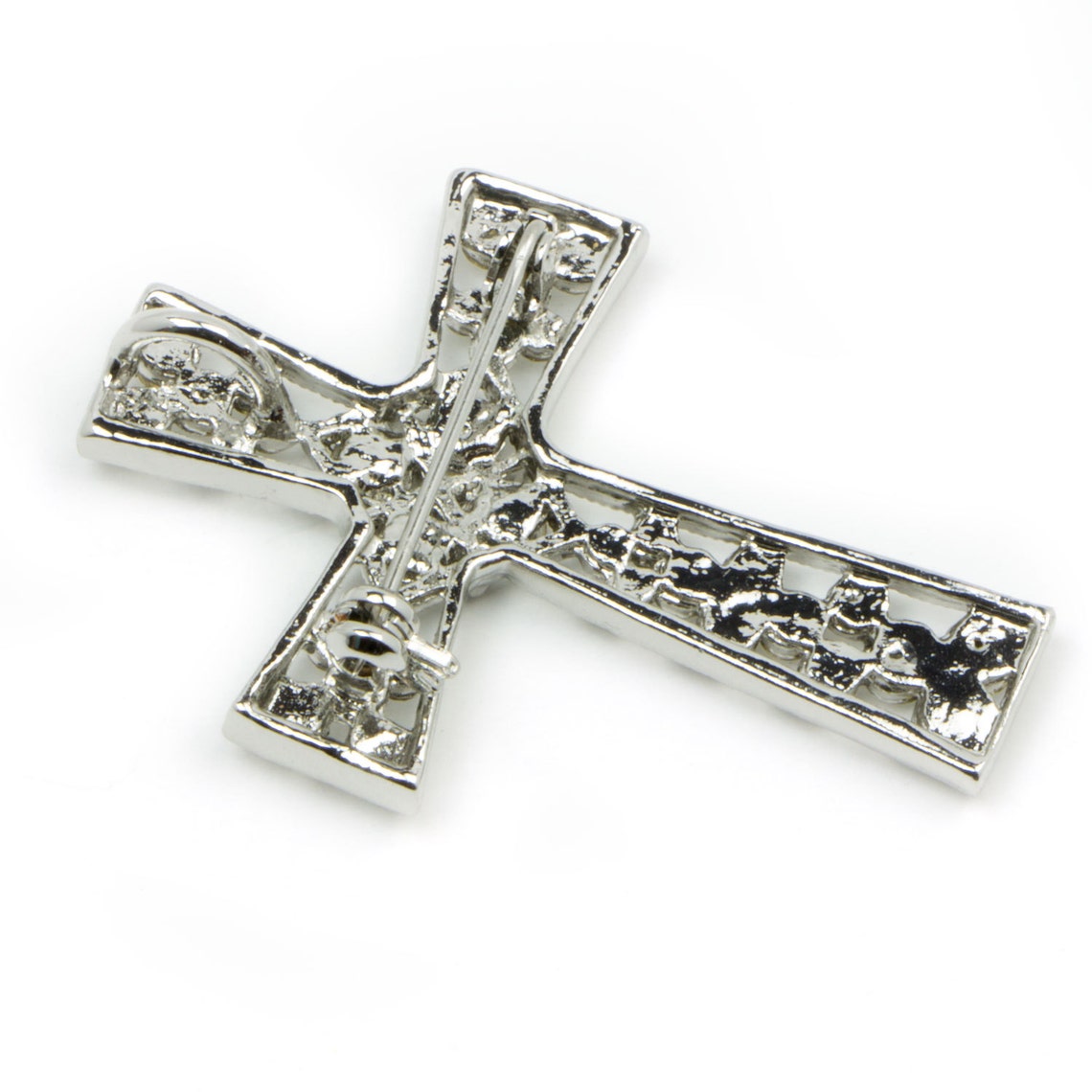 Spilla A Spilla Celtica Cross – Blu, Realizzata A Mano In UK, Peltro E Acrilico - Foto 6