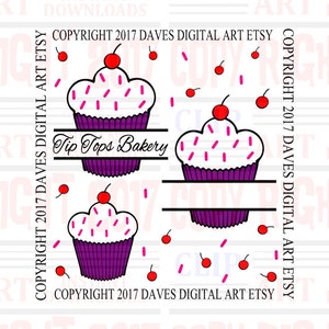 Clipart de cupcake, ótimo para o logotipo de uma empresa ou de uma pequena empresa, clipart de padaria, clipart de nome de loja, clipart de cartão de visita, arte de confeitaria
