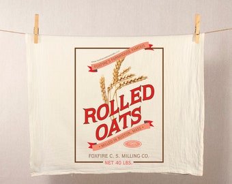 Vintage Brand Rolled Oats Flour Sack Towel